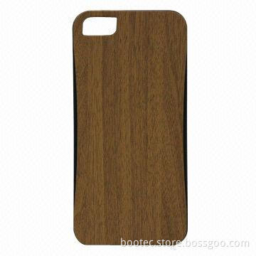 Wooden PU Leather-coated and TPU Case for iPhone 5/5S, Various Colors, Patterns Available